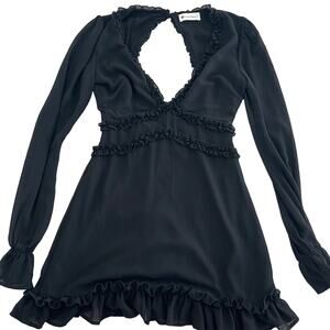 Impeccable pig black lettuce trim mini dress